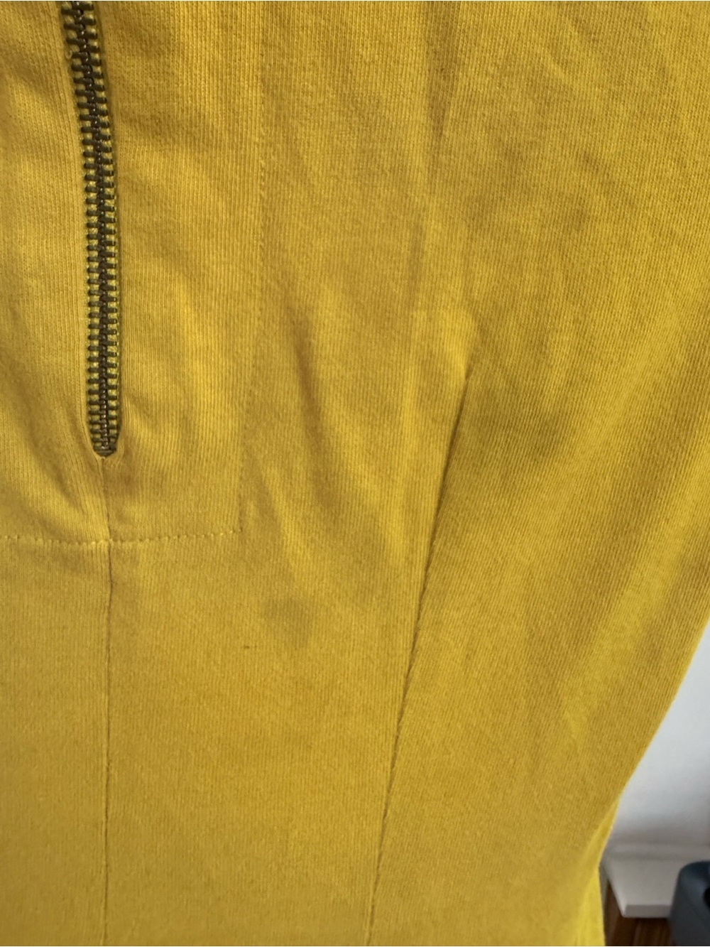 French Connection Mustard Yellow Graphic embroidered Tank Dress size 0 - Picture 7 of 11